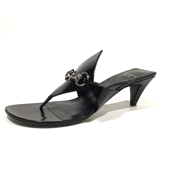 GUCCI HORSEBIT THONG LEATHER MULES -BLACK -WOMEN’S US 8 -NEW - Picture 2 of 10